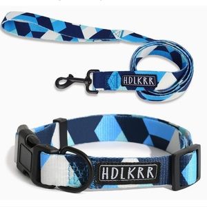 HDLKRR Collar & Leash Set in Blueberry Blue
